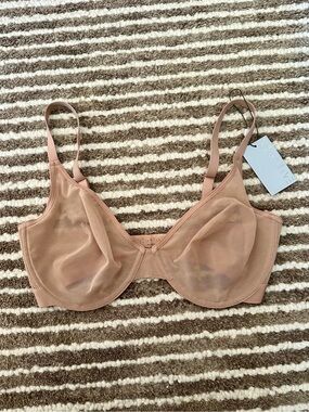 Negative Sieve Demi Mesh Underwire Bra - Nude NWT